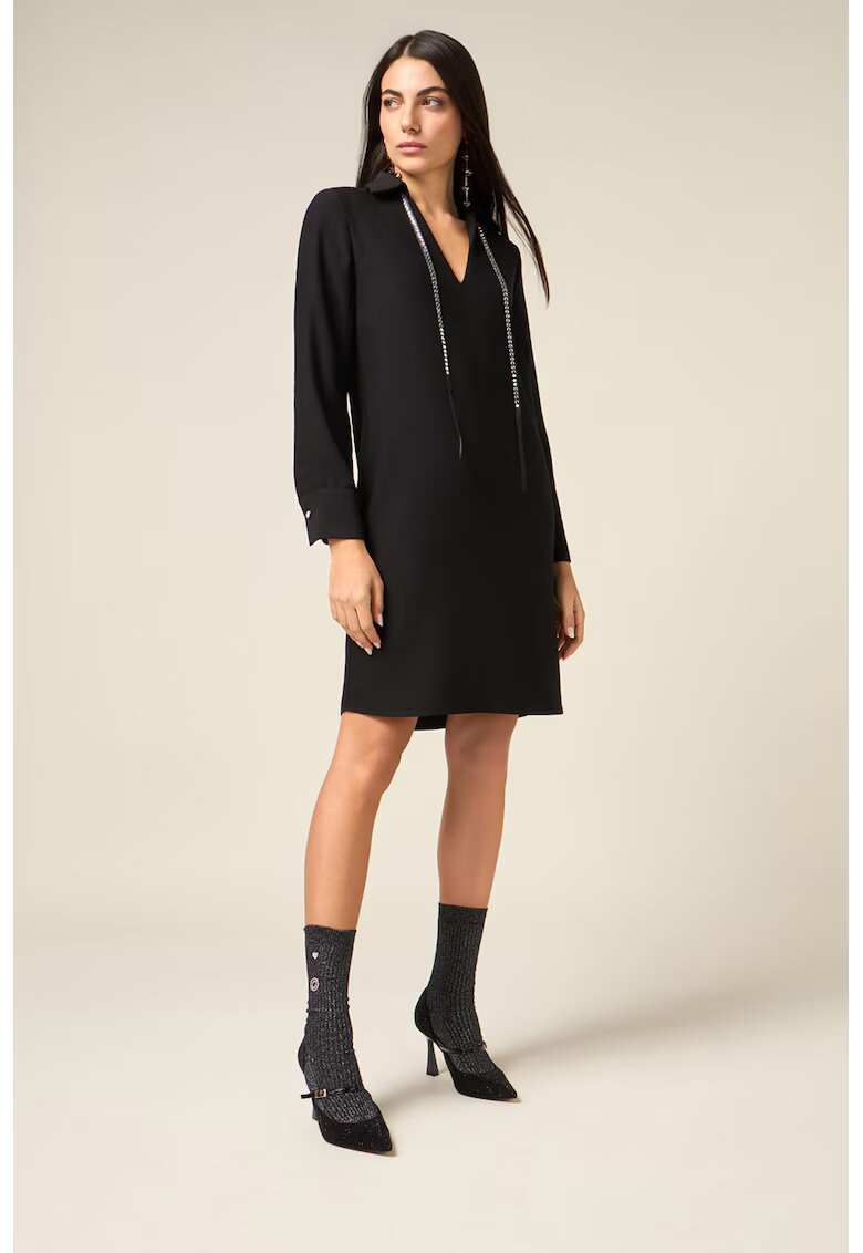 Oltre Rochie cu guler - Negru stins