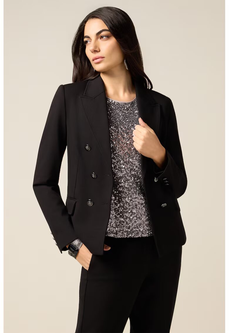 Oltre Sacou slim-fit cu doua randuri de nasturi - Negru