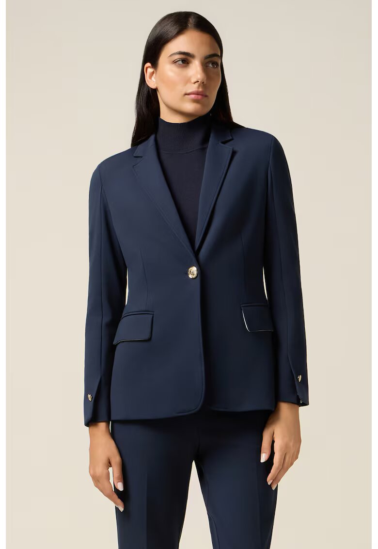 Oltre Sacou uni slim-fit - Bleumarin