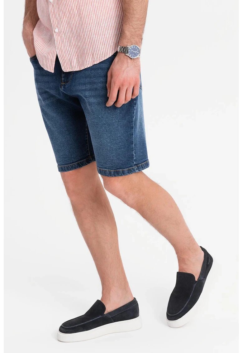 OMBRE Blugi scurti cu buzunare - Albastru indigo