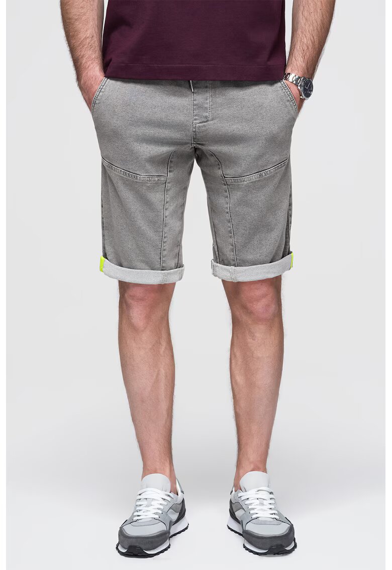OMBRE Blugi scurti regular fit - Gri deschis