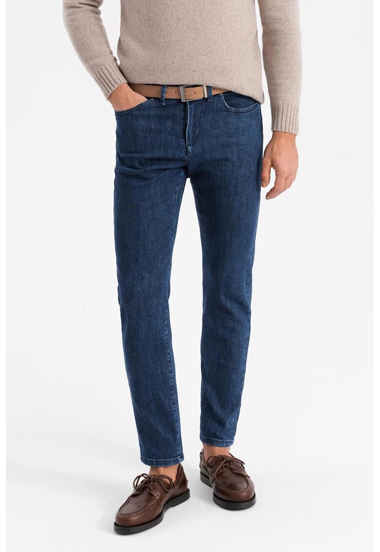 OMBRE Blugi slim fit - Albastru indigo