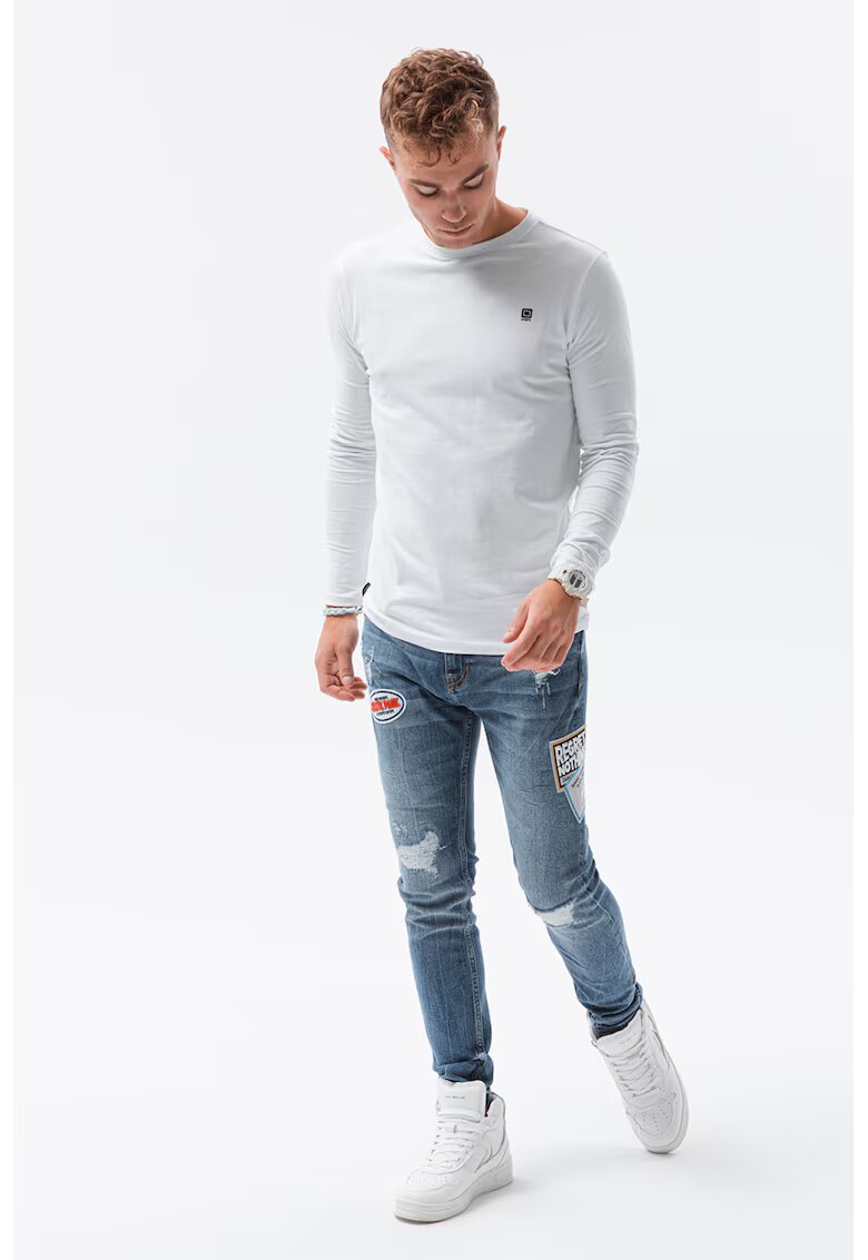 OMBRE Bluza cu decolteu la baza gatului - Alb optic