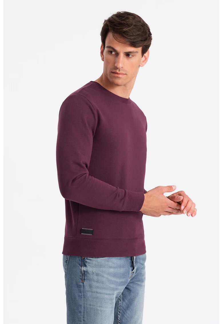 OMBRE Bluza de trening din bumbac cu model uni