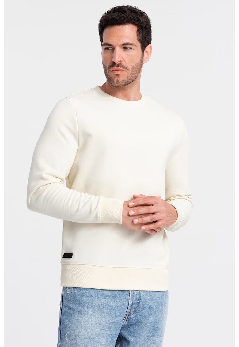 OMBRE Bluza de trening din bumbac cu model uni