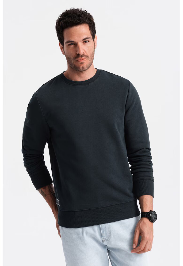 OMBRE Bluza de trening din bumbac cu model uni