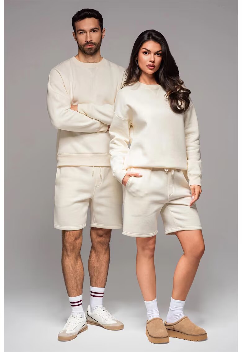 OMBRE Bluza de trening unisex cu maneci cazute - Crem