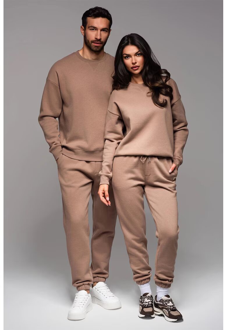 OMBRE Bluza de trening unisex cu maneci cazute - Maro