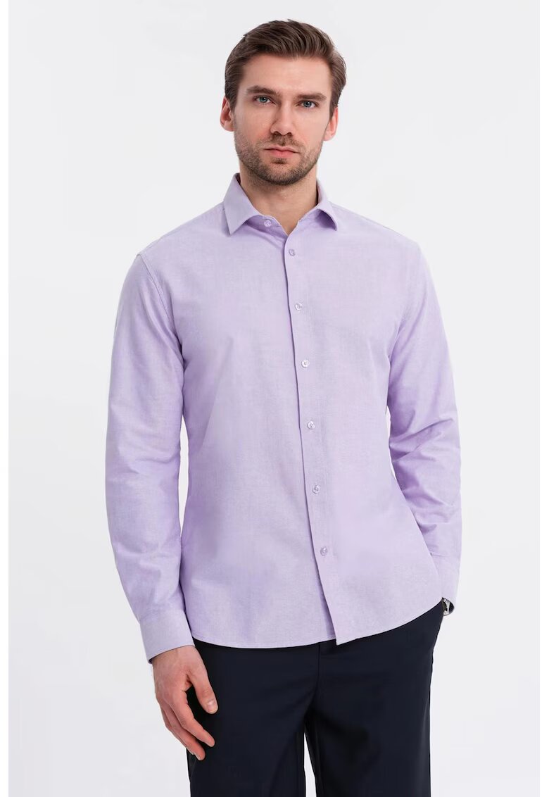 OMBRE Camasa din bumbac cu model uni - Lila