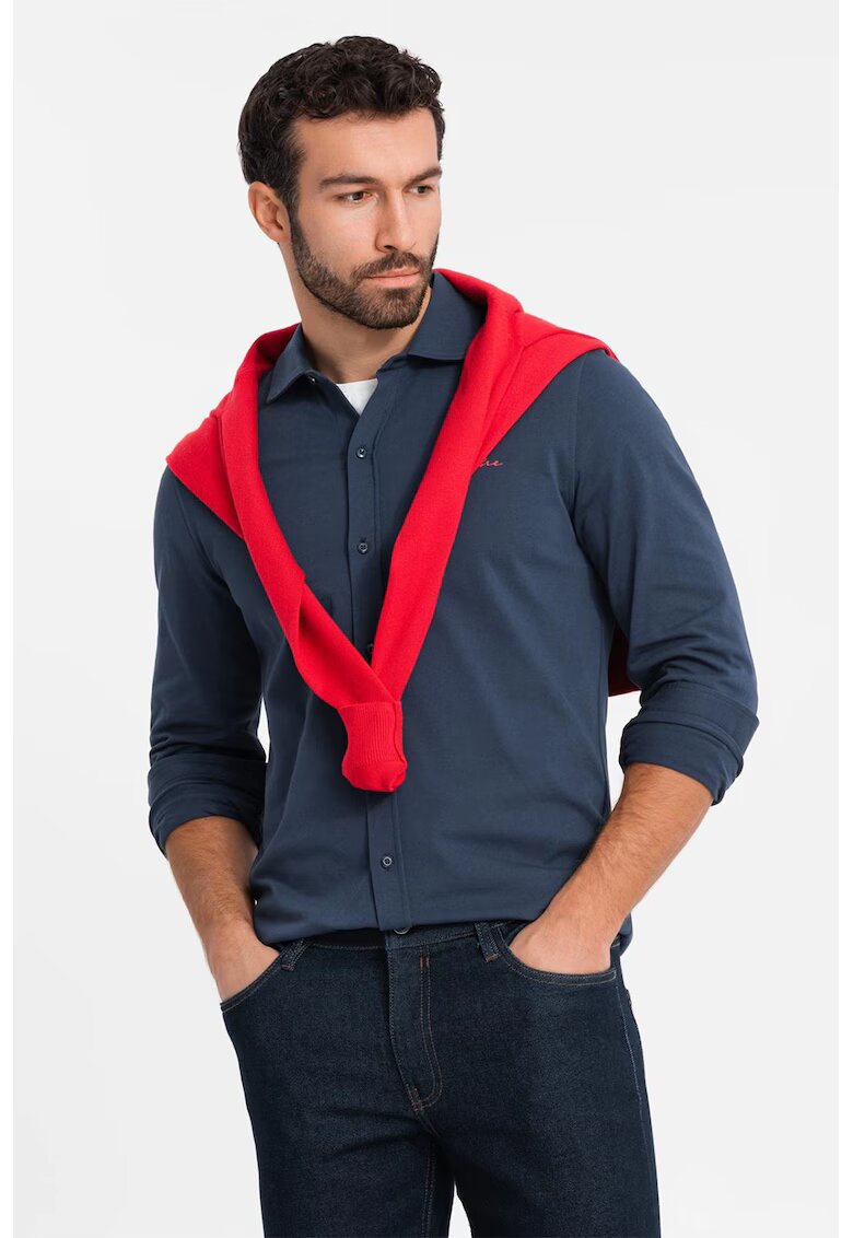 OMBRE Camasa regular fit de bumbac - Bleumarin