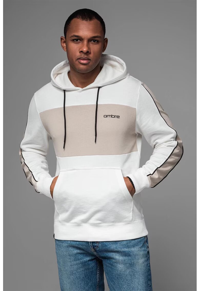 OMBRE Hanorac din amestec de bumbac cu buzunar kangaroo - Bej/Crem