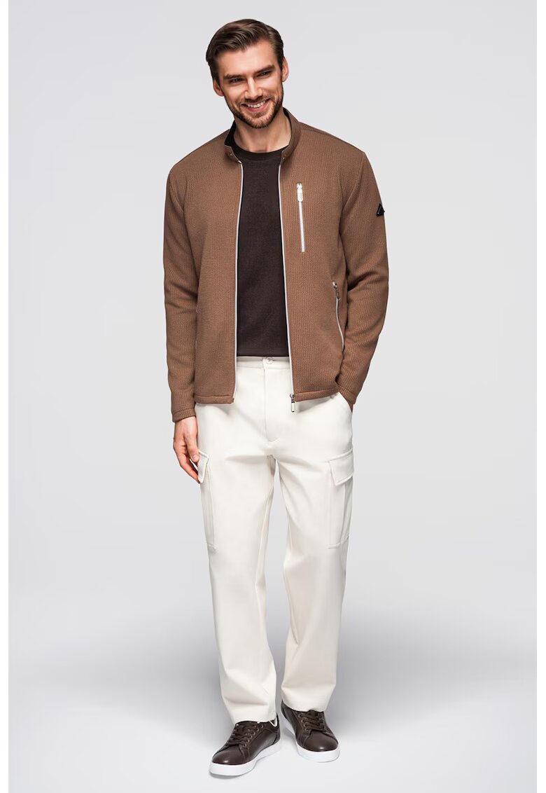 OMBRE Jacheta cu fermoar si model uni - Maro taupe