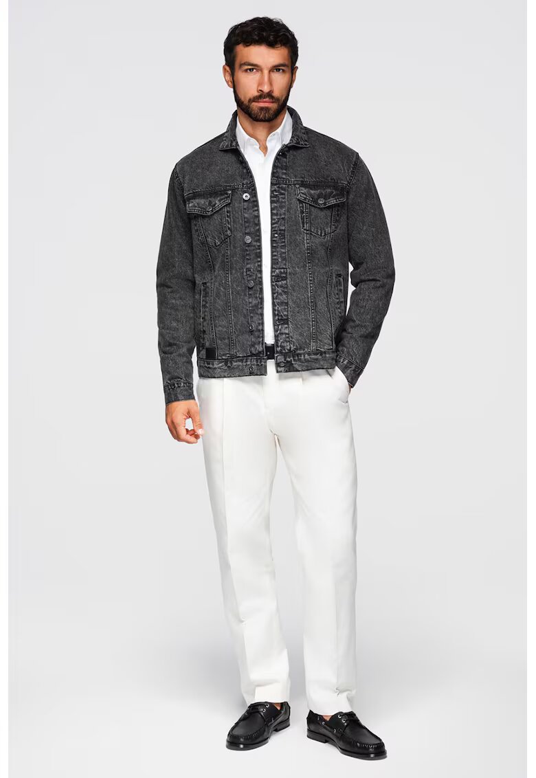 OMBRE Jacheta din denim cu buzunare frontale - Negru stins