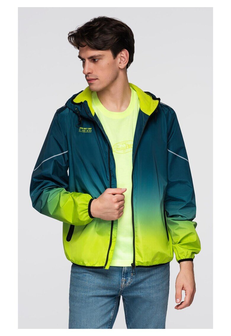OMBRE Jacheta sport cu detalii reflectorizante si captuseala din fleece C641 - Albastru inchis