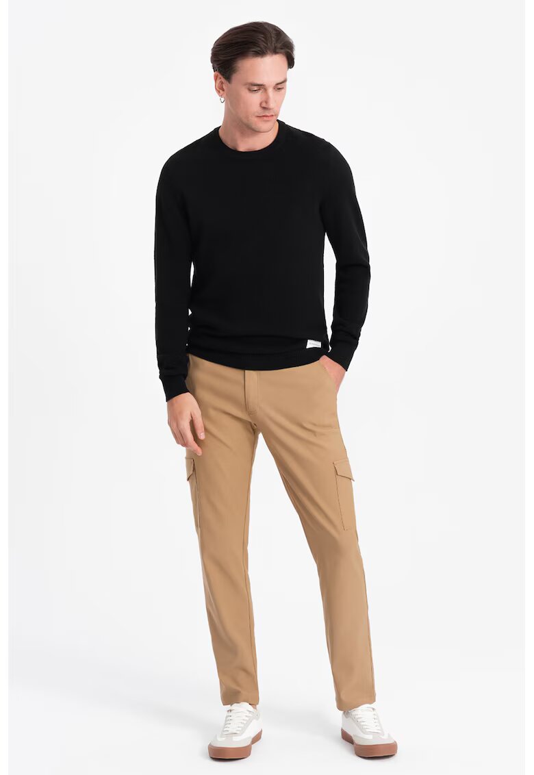 OMBRE Pantaloni cargo cu croiala dreapta - Maro camel