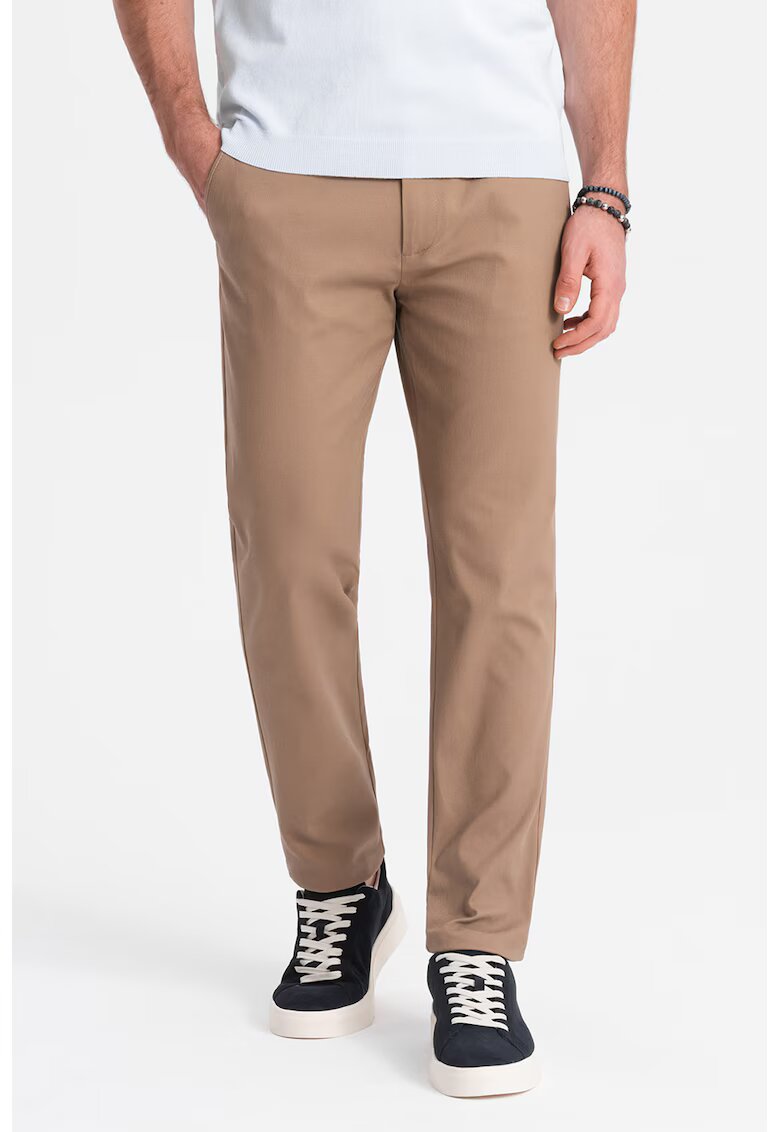 OMBRE Pantaloni chino cu buzunare laterale - Maro deschis