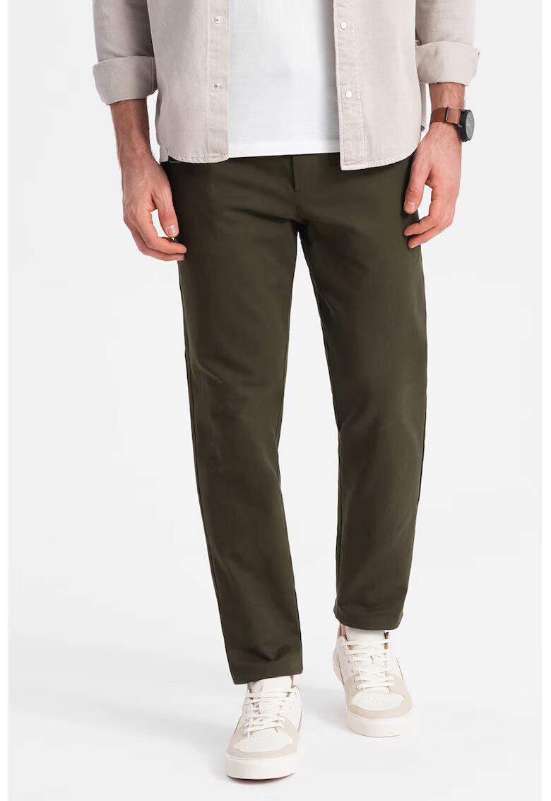 OMBRE Pantaloni chino drepti - Kaki
