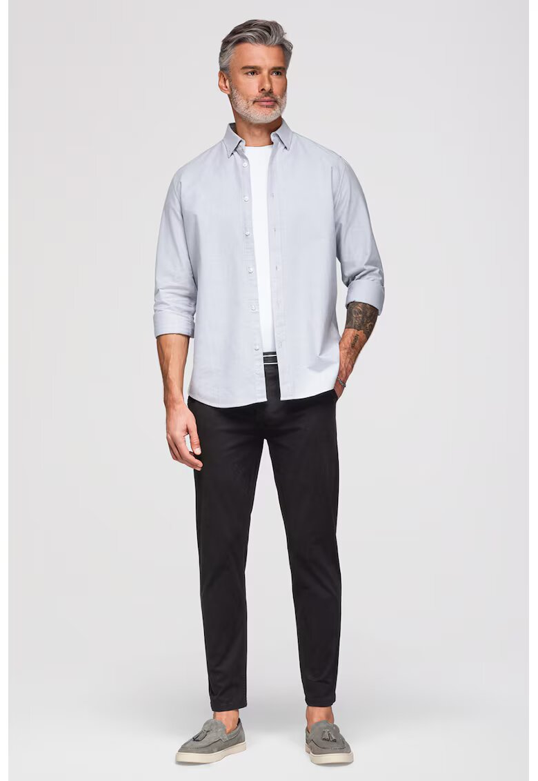 OMBRE Pantaloni cu croiala conica si buzunare laterale - Negru