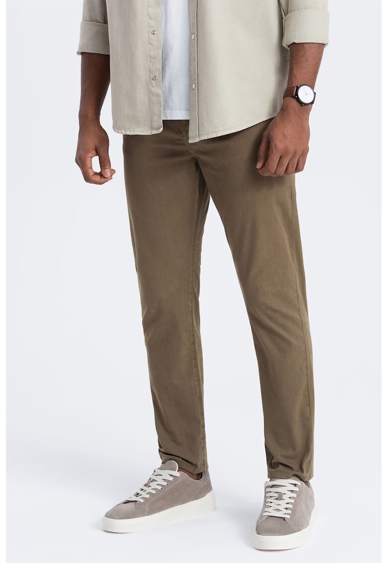 OMBRE Pantaloni cu talie medie - Kaki