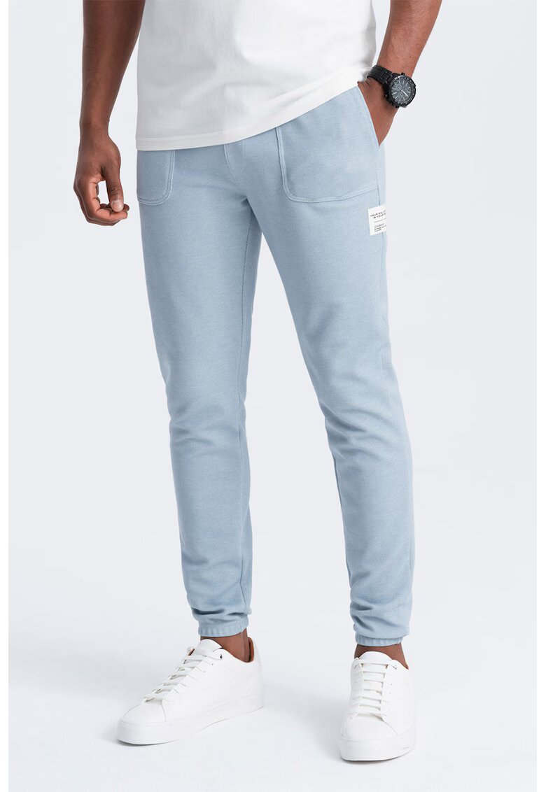 OMBRE Pantaloni de trening cu talie ajustabila - Albastru pastel