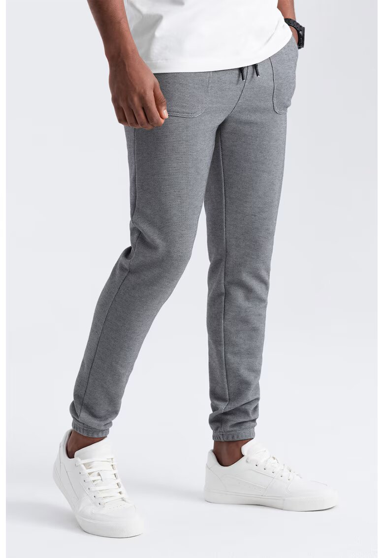OMBRE Pantaloni de trening cu talie ajustabila - Gri inchis