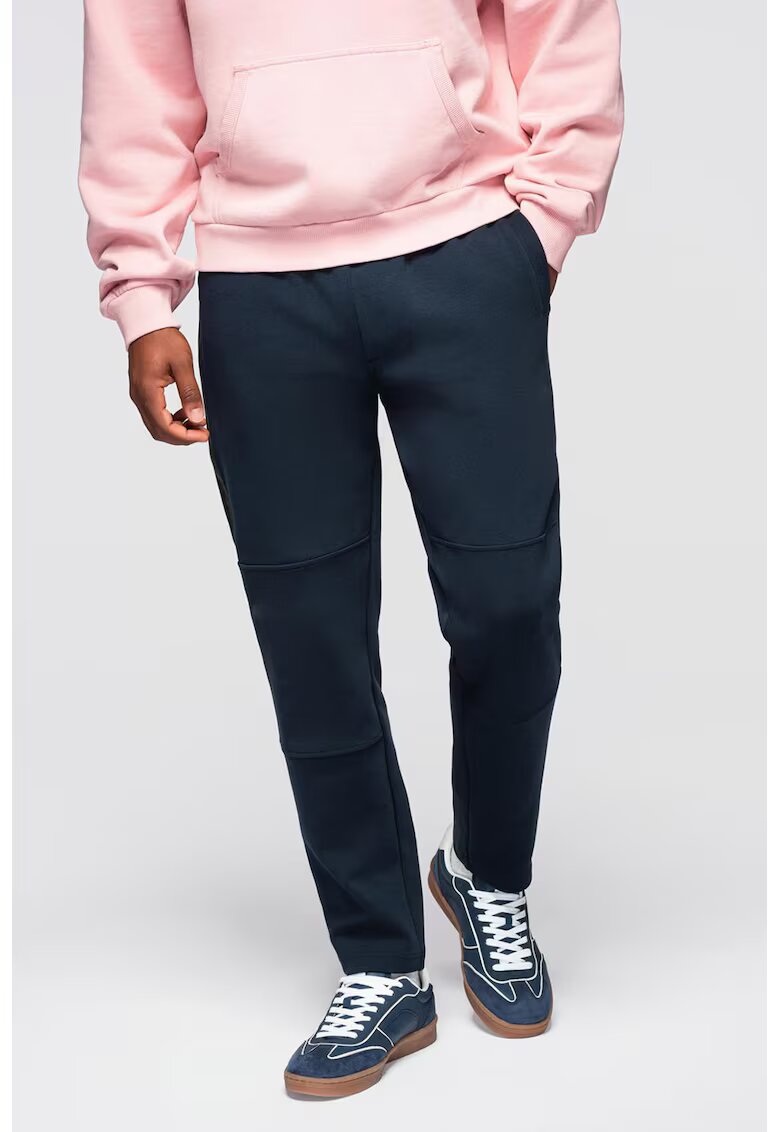 OMBRE Pantaloni de trening din amestec de bumbac cu snur de ajustare - Bleumarin