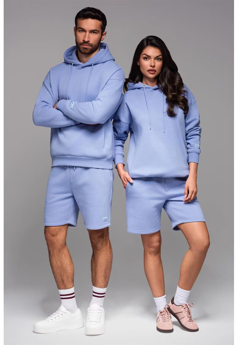 OMBRE Pantaloni de trening scurti unisex - Albastru lavanda