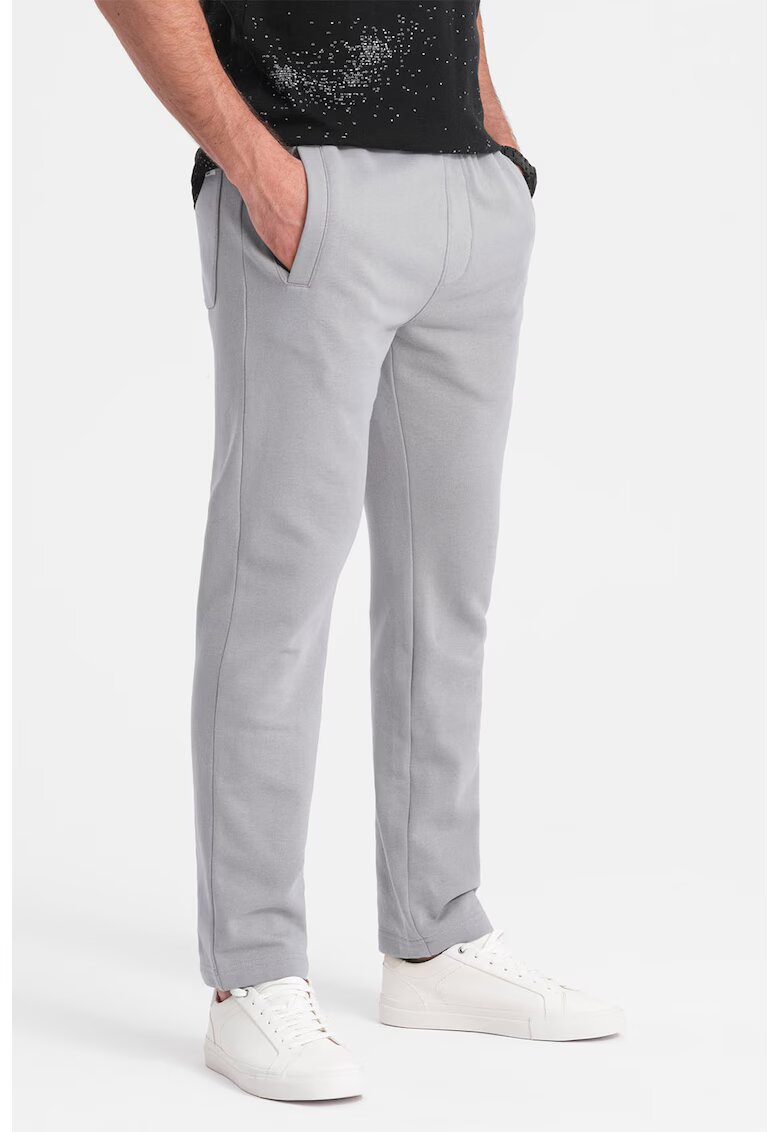 OMBRE Pantaloni de trening slim fit cu buzunare laterale - Gri cenusiu