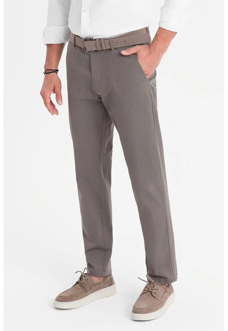 OMBRE Pantaloni drepti cu talie medie - Grej