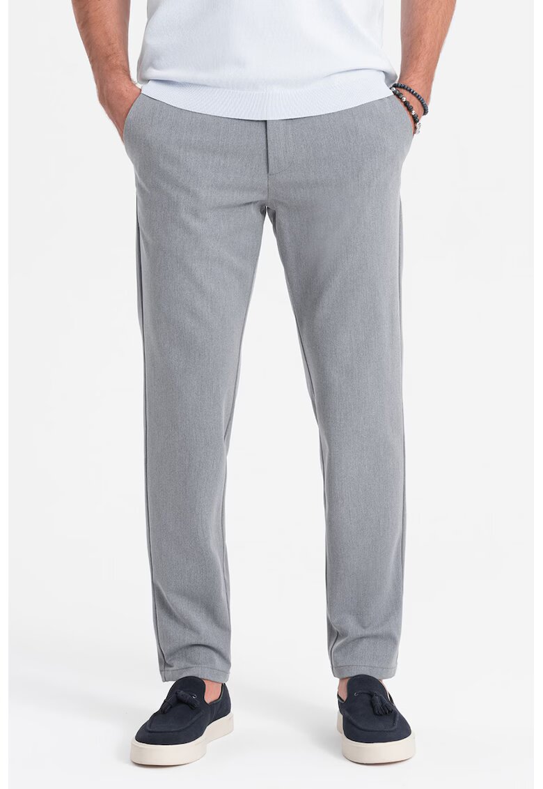 OMBRE Pantaloni drepti - Gri deschis melange