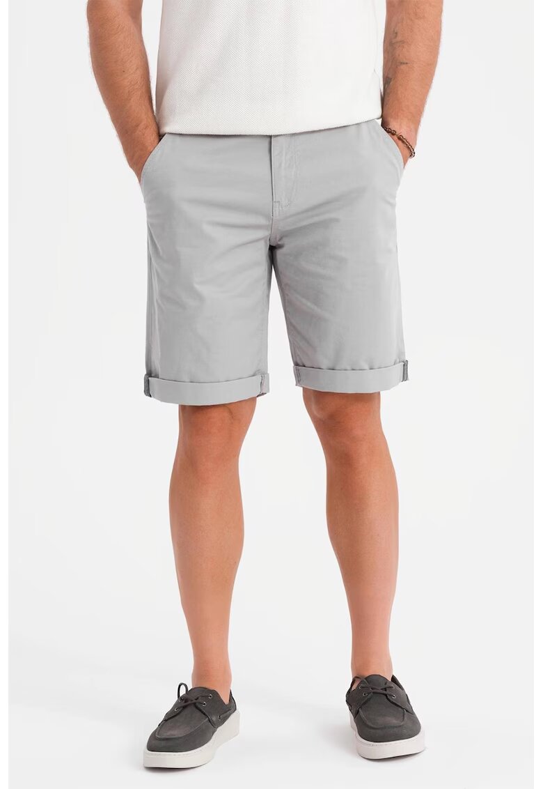 OMBRE Pantaloni regular fit cu buzunare - Gri deschis