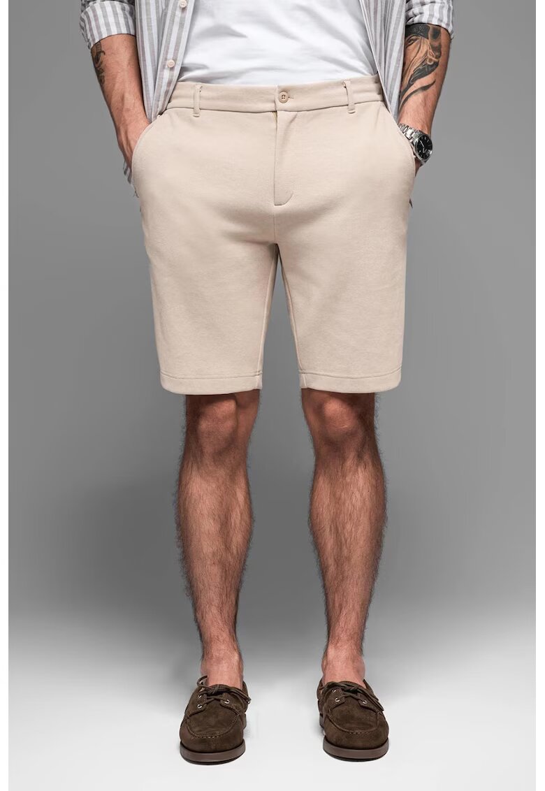 OMBRE Pantaloni scurti cu talie medie - Maro taupe deschis