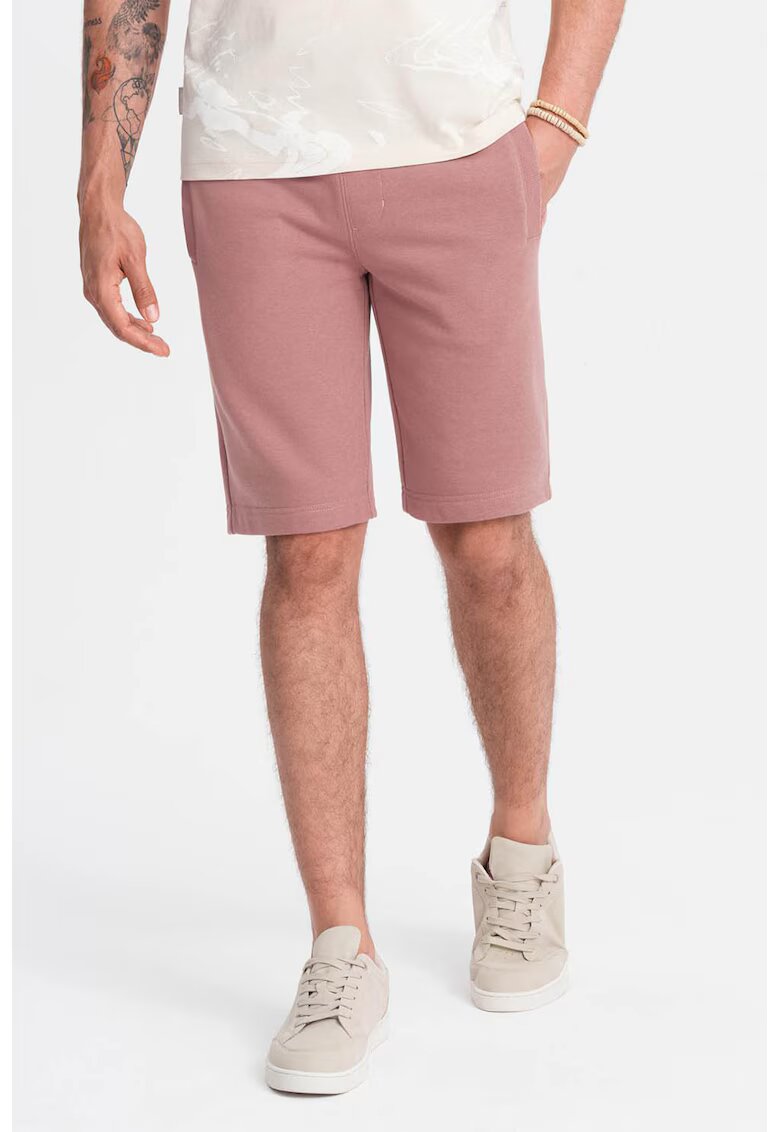 OMBRE Pantaloni scurti de bumbac cu talie ajustabila - Roz