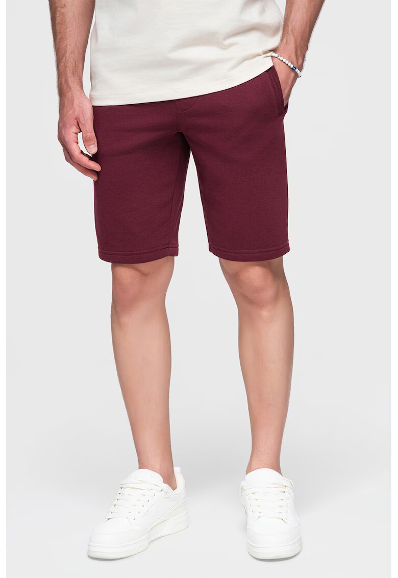OMBRE Pantaloni scurti de bumbac cu talie ajustabila - Visiniu