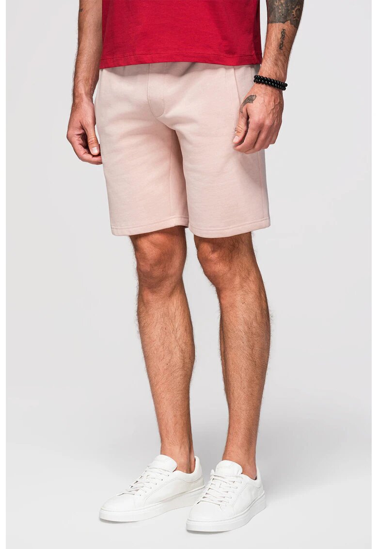 OMBRE Pantaloni scurti din bumbac cu talie ajustabila - Piersica