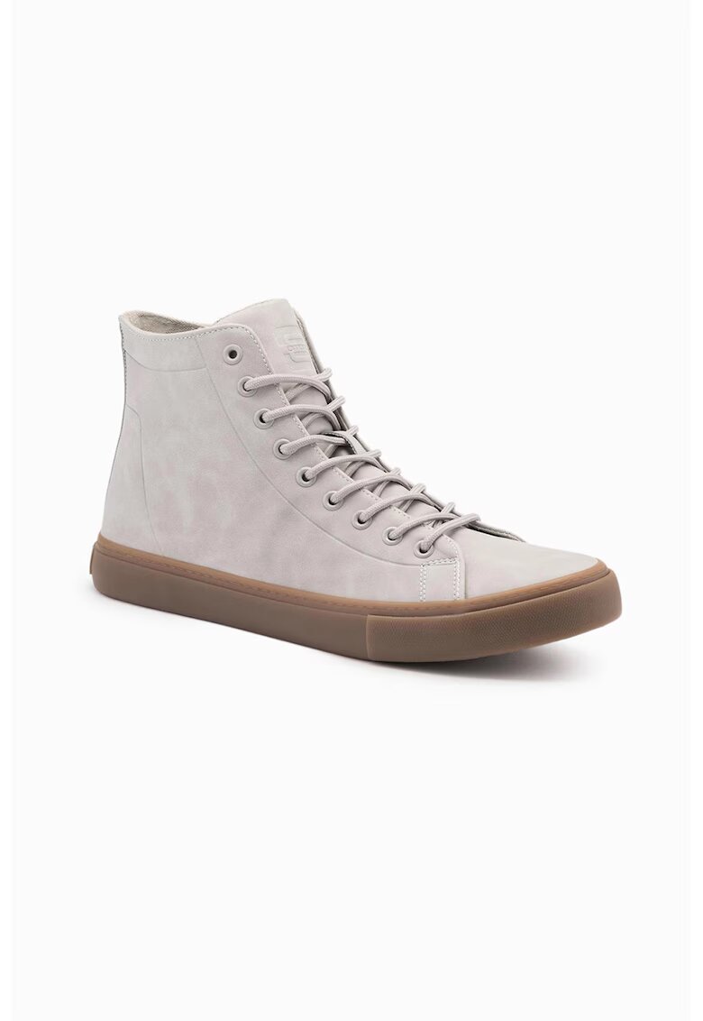 OMBRE Pantofi sport de piele intoarsa cu varf rotund - Gri deschis