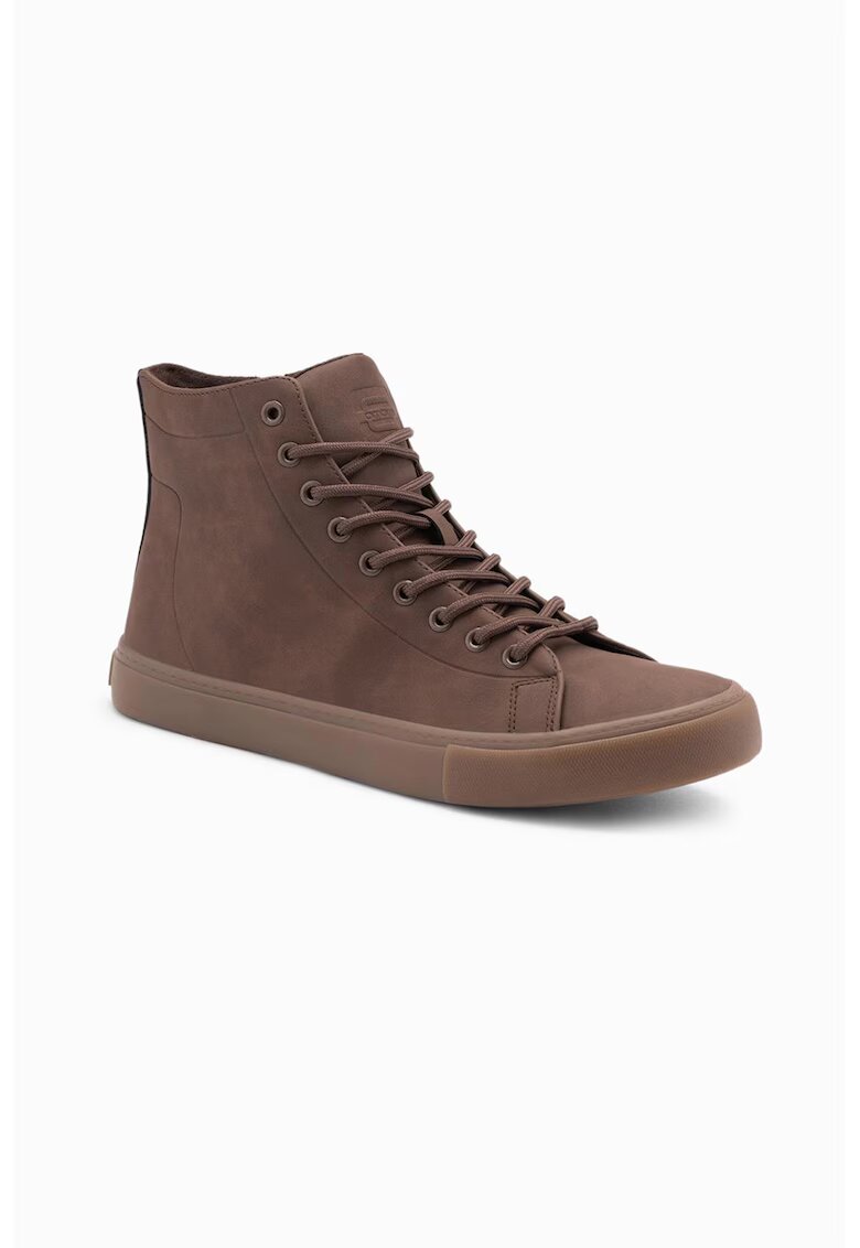 OMBRE Pantofi sport de piele intoarsa cu varf rotund - Maro