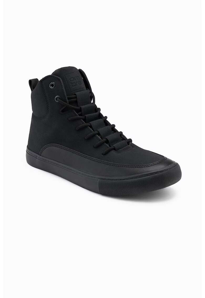 OMBRE Pantofi sport din material textil cu insertii de piele ecologica - Negru