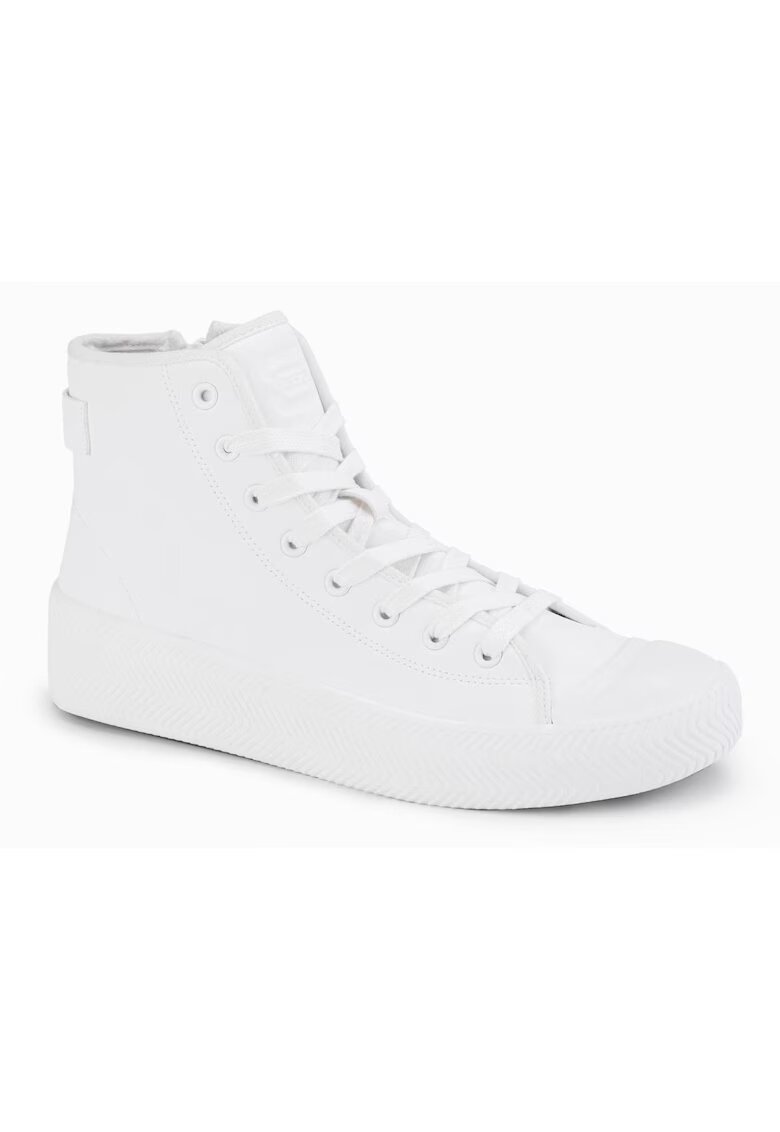 OMBRE Pantofi sport inalti cu fermoar OM-FOTH-0184 - Alb