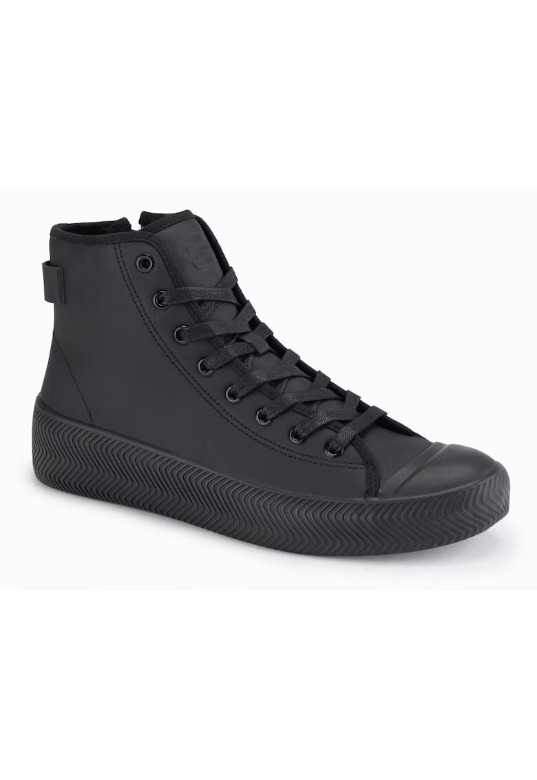 OMBRE Pantofi sport inalti cu fermoar OM-FOTH-0184 - Negru