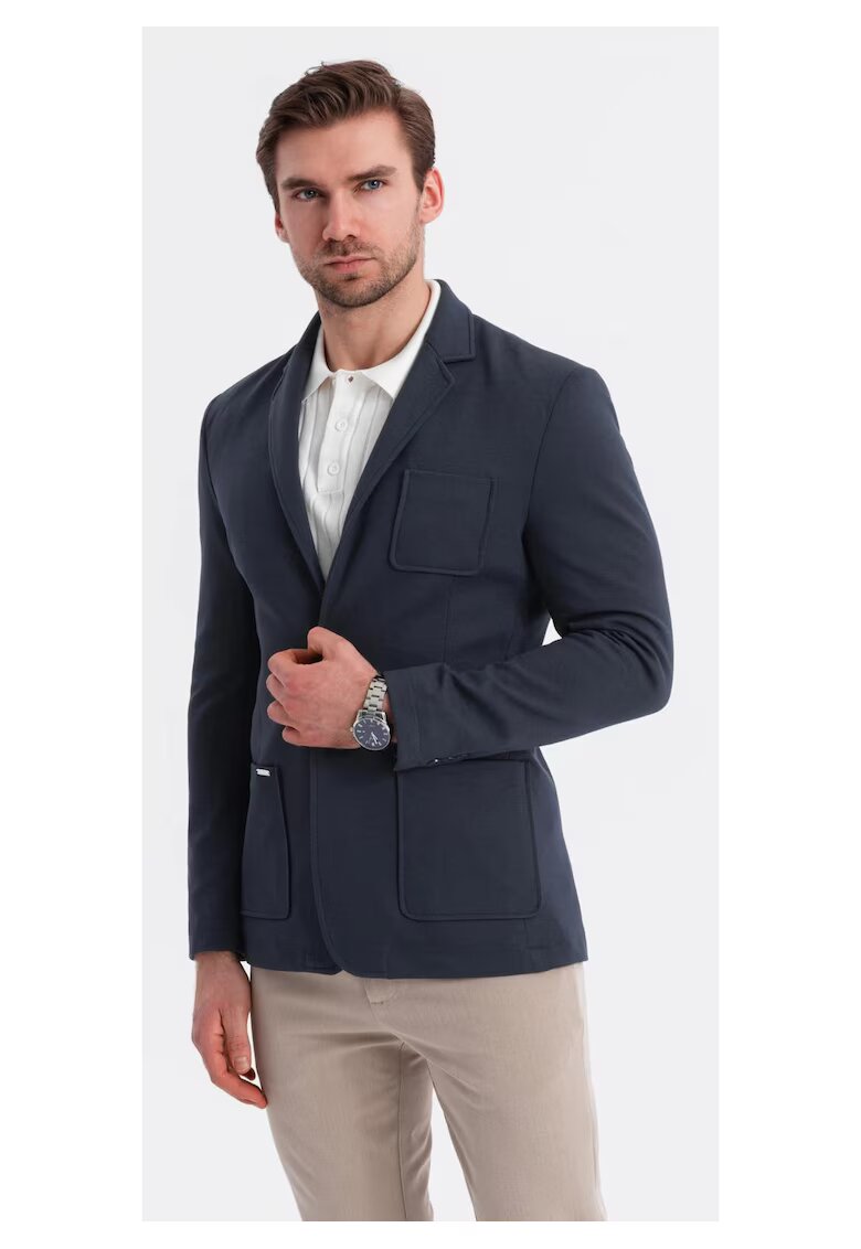OMBRE Sacou slim-fit cu buzunar pe piept