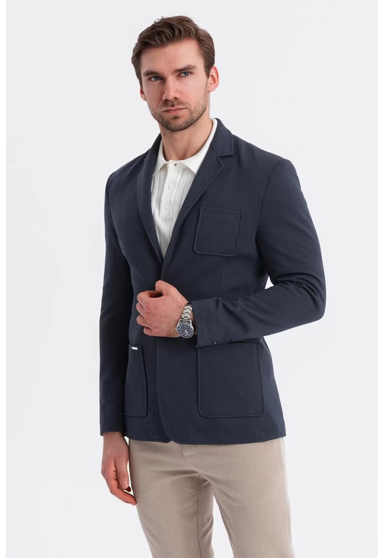 OMBRE Sacou slim-fit cu buzunar pe piept