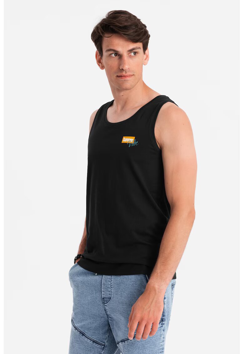 OMBRE Top cu decolteu rotund - Negru/Galben/Albastru
