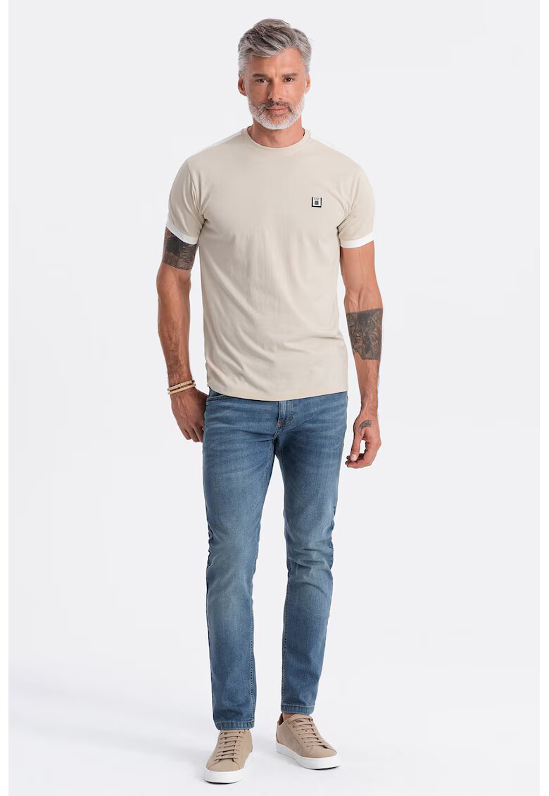 OMBRE Tricou cu decolteu rotund - Maro nisip