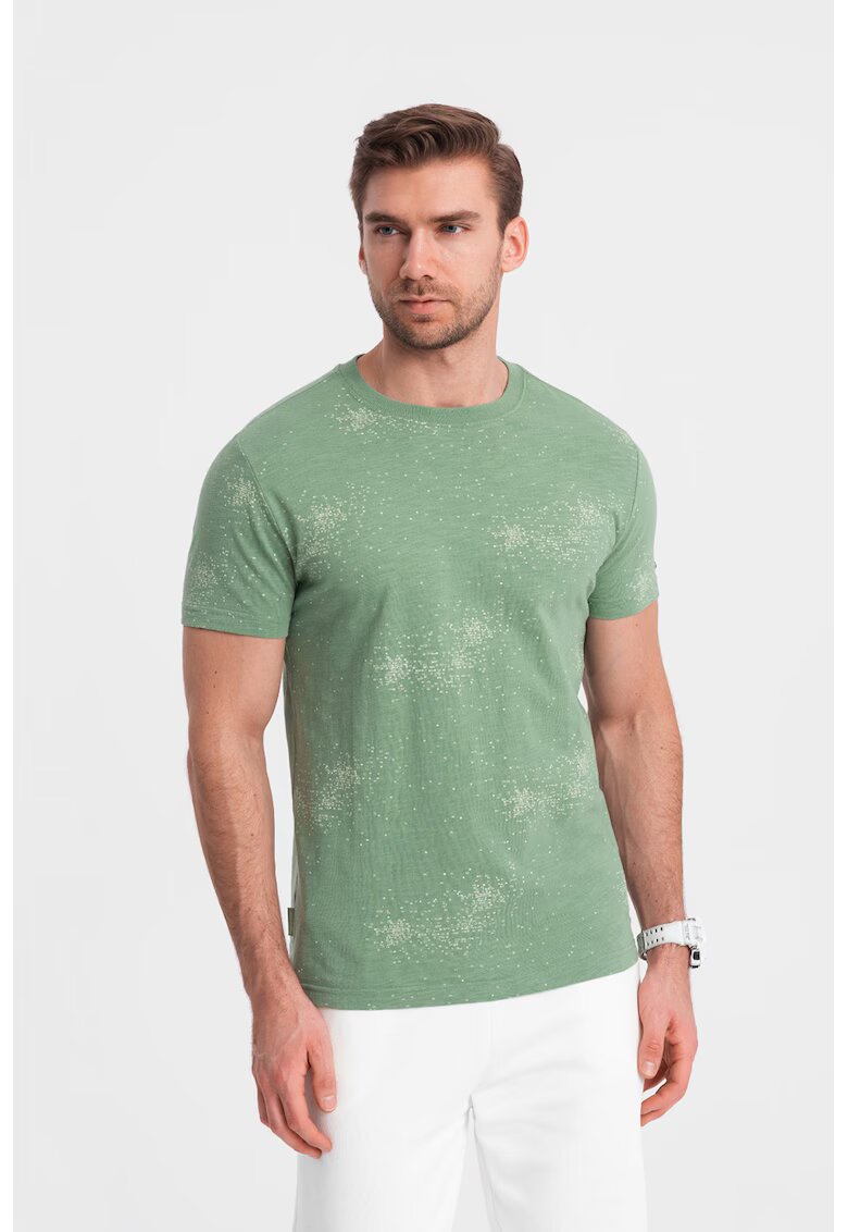 OMBRE Tricou de bumbac cu imprimeu - Verde aquamarin