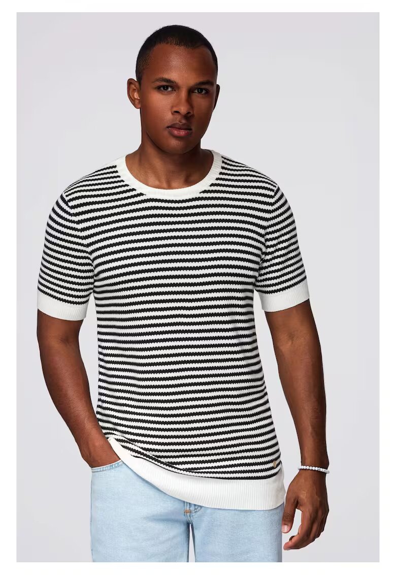 OMBRE Tricou din viscoza OM-TSCT-0255 - Negru
