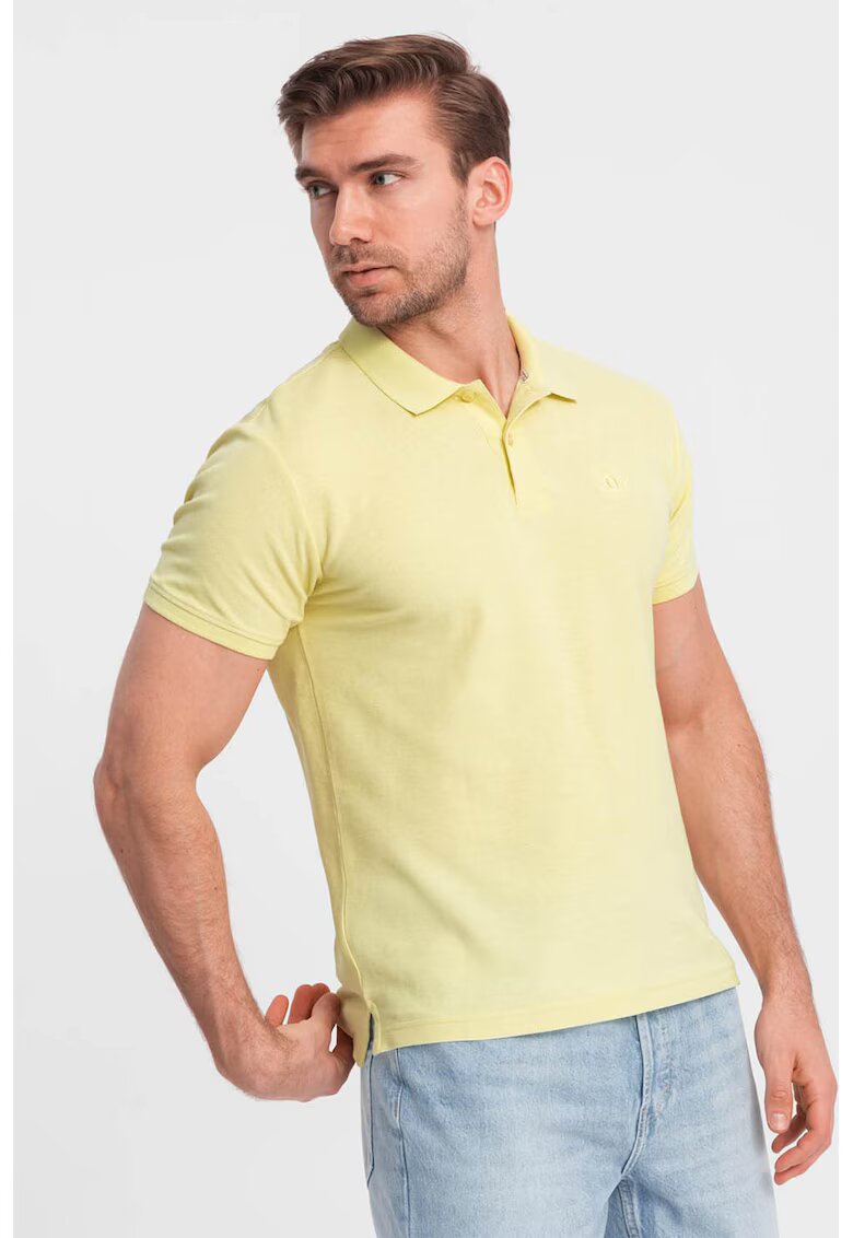 OMBRE Tricou polo cu model uni - Galben