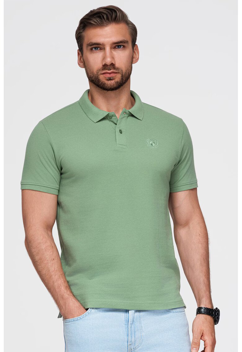OMBRE Tricou polo cu model uni - Verde