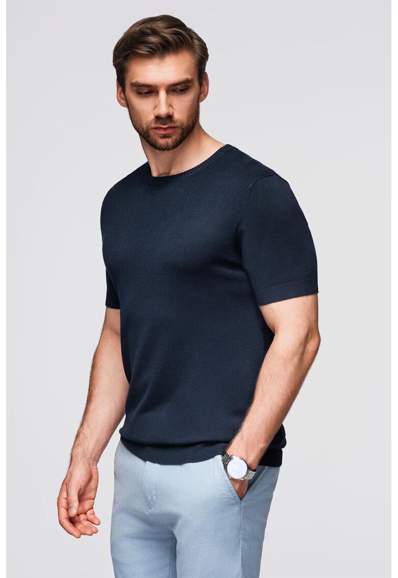 OMBRE Tricou tricotat fin - Bleumarin