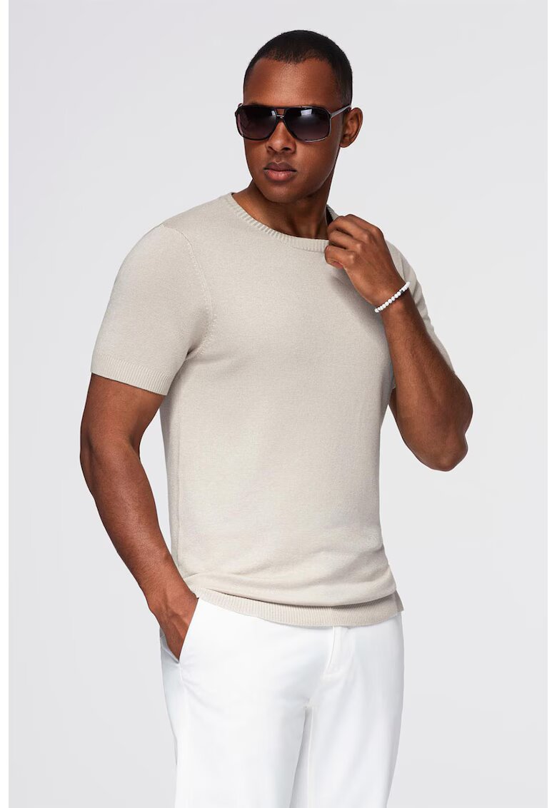 OMBRE Tricou tricotat fin - Gri deschis